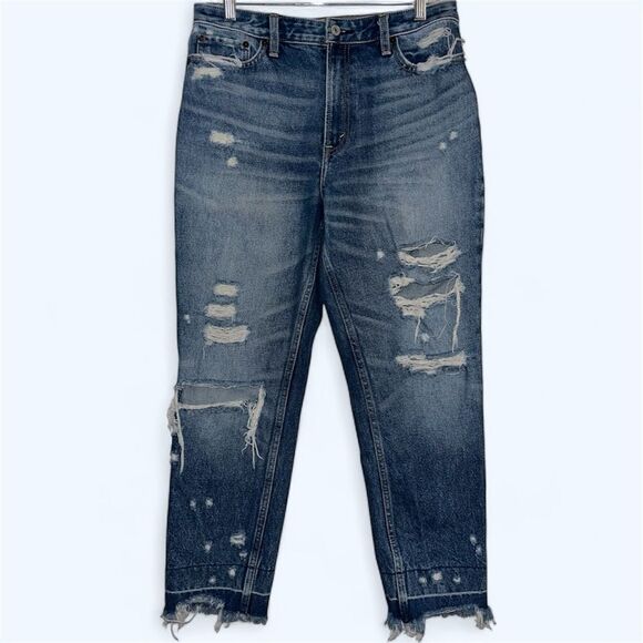 Abercrombie & Fitch Jeans - Annie High Rise Girlfriend - Size 29/8R  Distressed - Picture 1 of 3